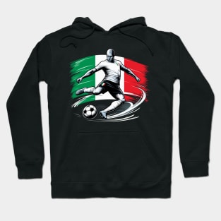 Dynamic Italy Soccer Star in Action - Vector Design Hoodie